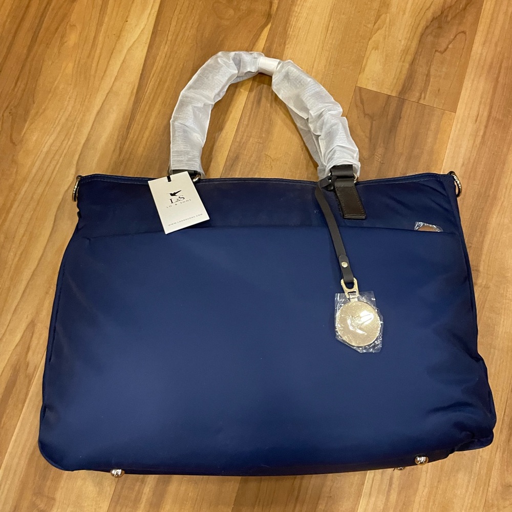 NWT lo & sons Brookline laptop tote navy